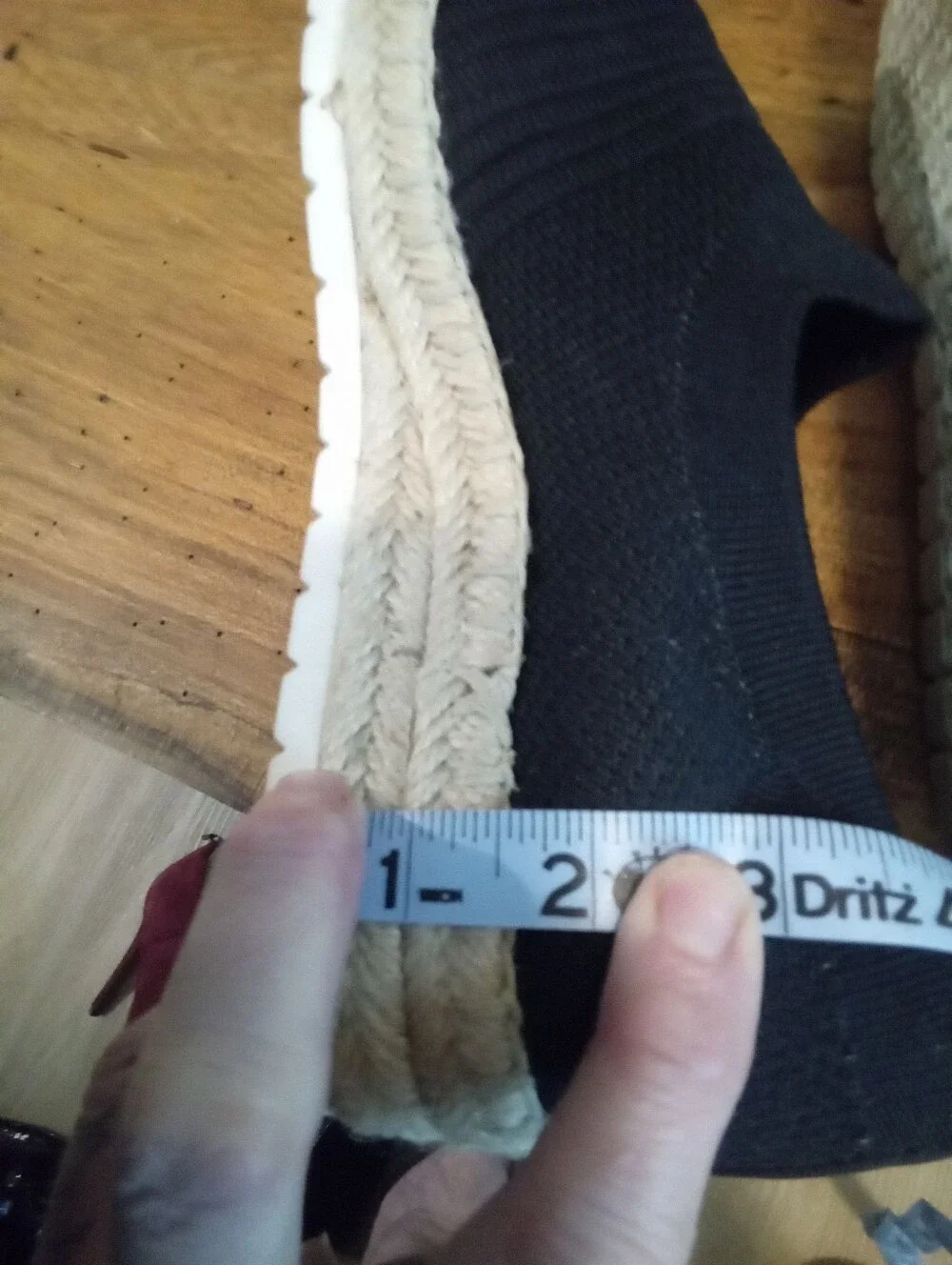 Adrienne Vittadini Sport Niko Size 7 Black Slip-On Espadrille Platform Sneakers
